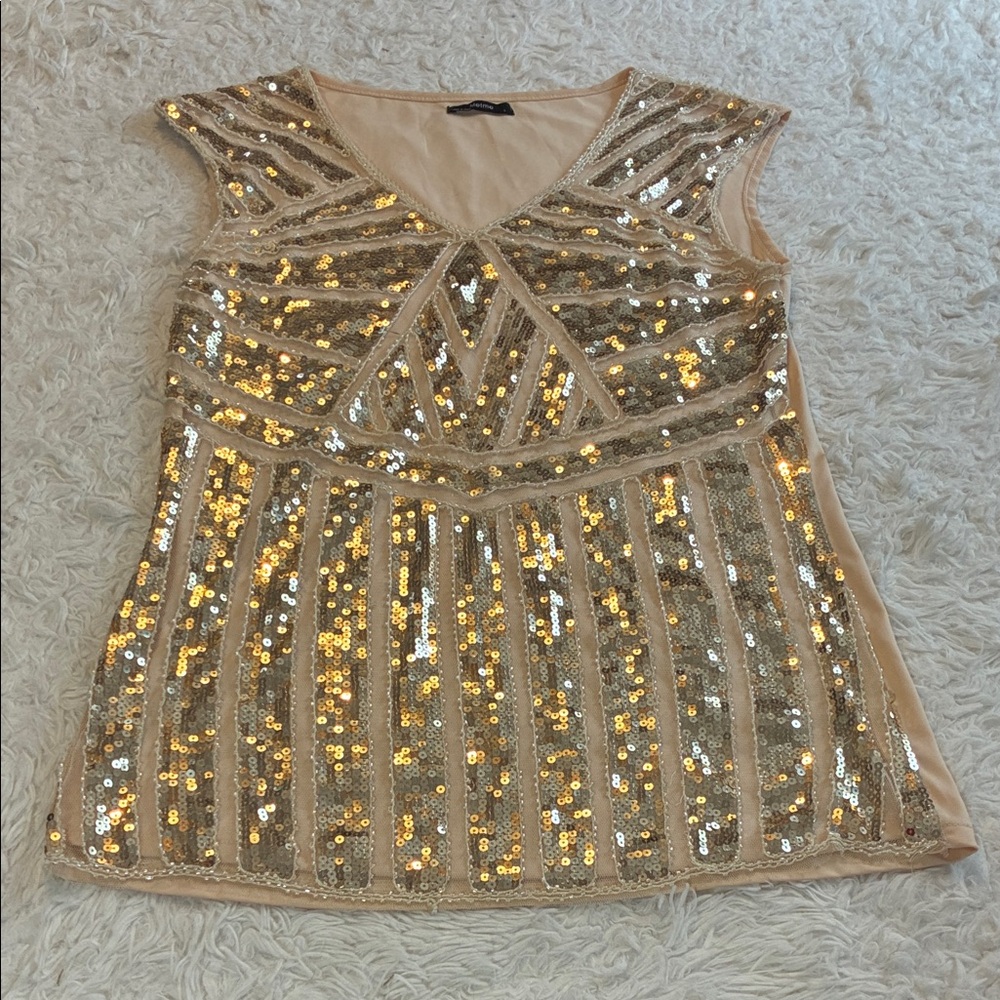 Metme Sequin Beaded Large Tank Top